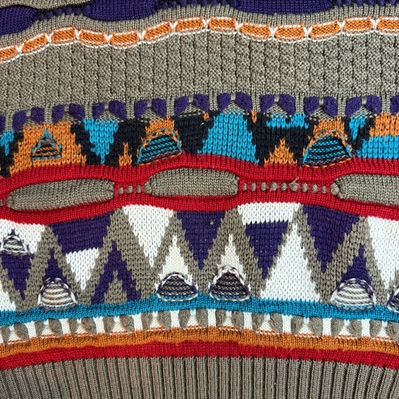 Vintage 90s Tosani 3D knit sweater Mens large Coogi Style - Picture 12 of 14